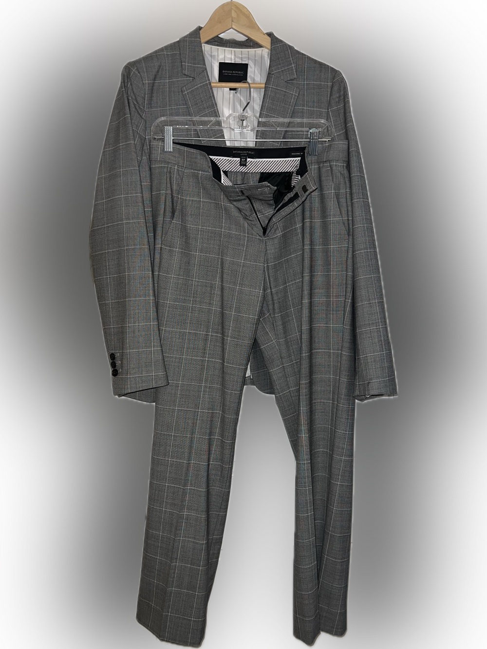 Banana Republic Gray Windowpane blazer